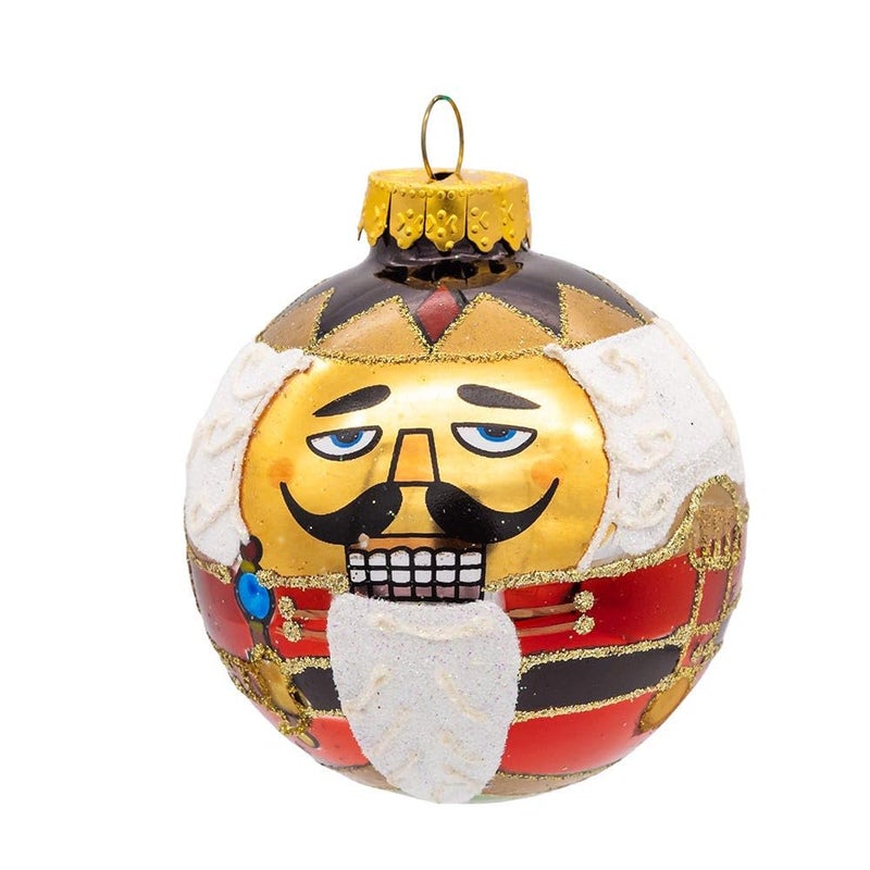 Kurt S. Adler Kurt Adler Nutcracker Design Glass Ball Ornament, 65mm, Set of 4 - Image 1